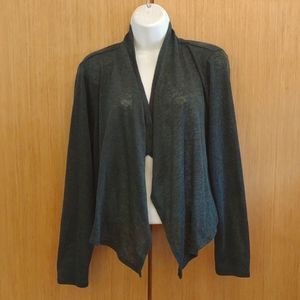 G by Giuliana SZ XL LS Deep Deep Green Open Ruana/Shrug/Floater